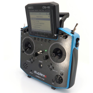 Vysielač JETI DUPLEX DS-16 II Carbon Line – modrý lakovaný