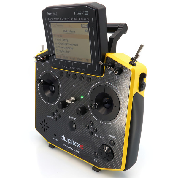 Vysielač JETI DUPLEX DS-16 II Carbon Line – žltý lakovaný