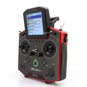 Vysielač JETI DUPLEX DS-24II Carbon Line – rubínová lakovaná